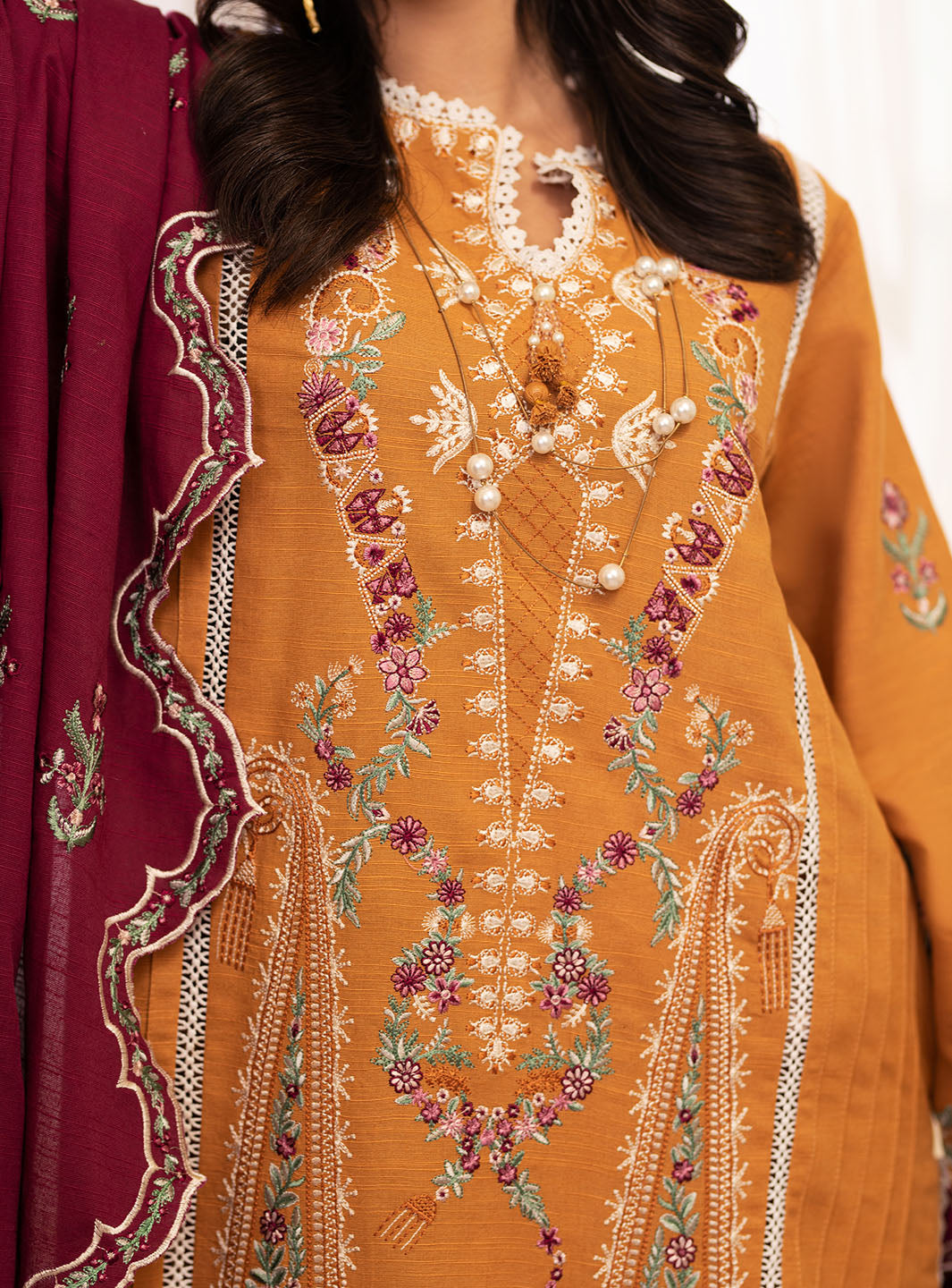 Picture of Roheenaz - Meraki Winter Collection - Saffron - Unstitched - Available at Raja Sahib