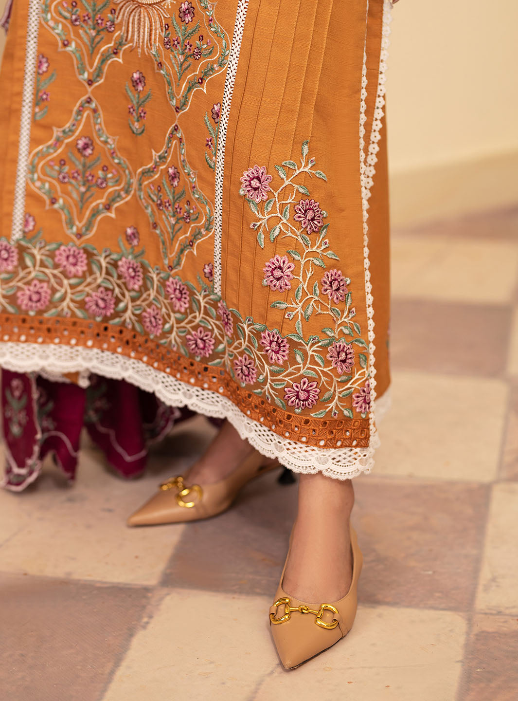 Picture of Roheenaz - Meraki Winter Collection - Saffron - Unstitched - Available at Raja Sahib