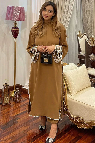 Picture of Manahils - Scallop - Camel Brown - Available at Raja Sahib