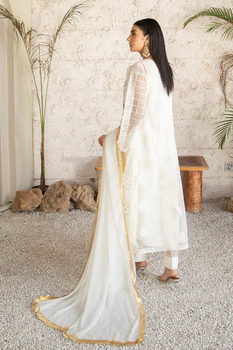 Picture of Manahils - Safiyya RTW Collection - K-139-Off White - Available at Raja Sahib