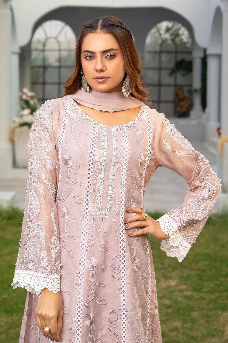 Picture of Manahils - Safiyya RTW Collection - K-152-Lilac - Available at Raja Sahib