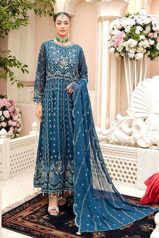 Picture of Ricamo - Dhanak 4 PC Unstitched Festive Collection - Shahsa - Available at Raja Sahib