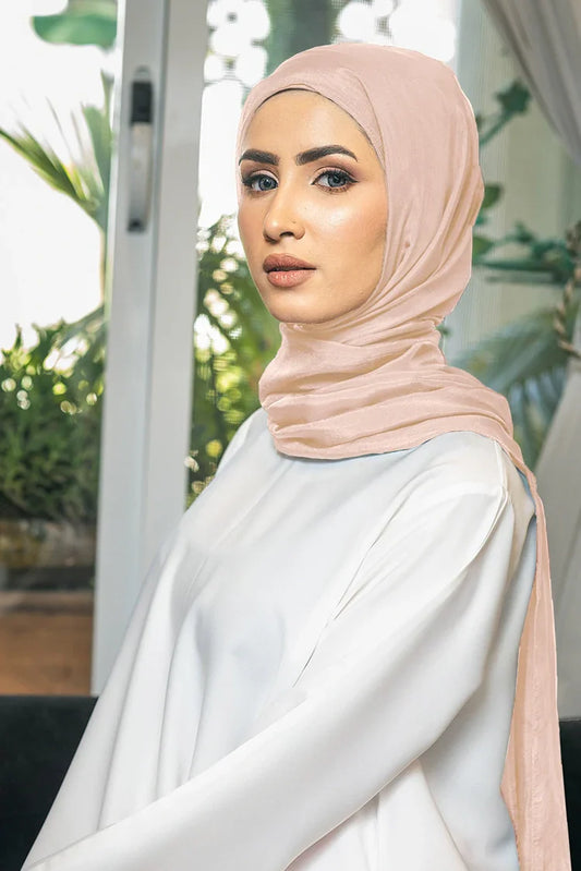 Picture of Malbus - Silk Hijab - Butter Peach - Available at Raja Sahib