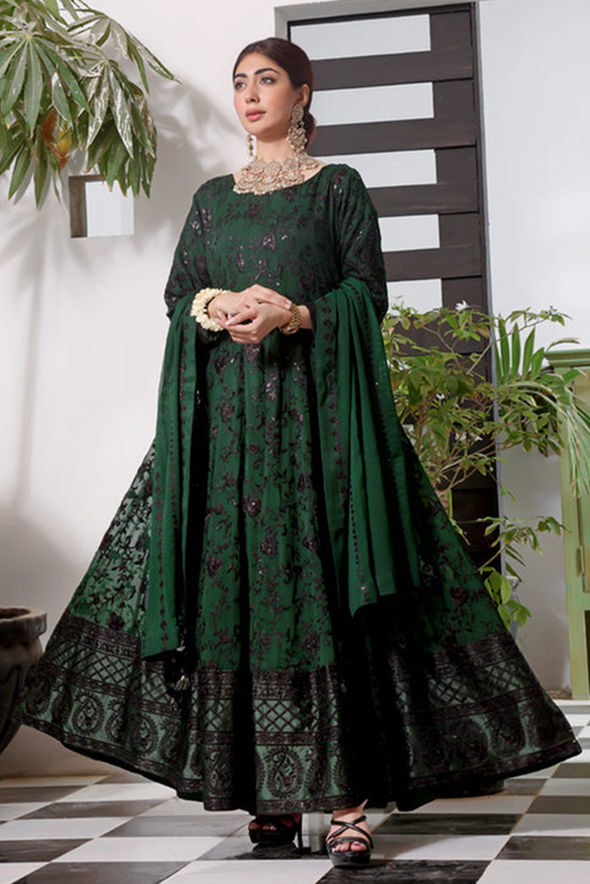 Picture of Abaan Zohan - Siyaah Collection - Kaai Green & Black - Available at Raja Sahib