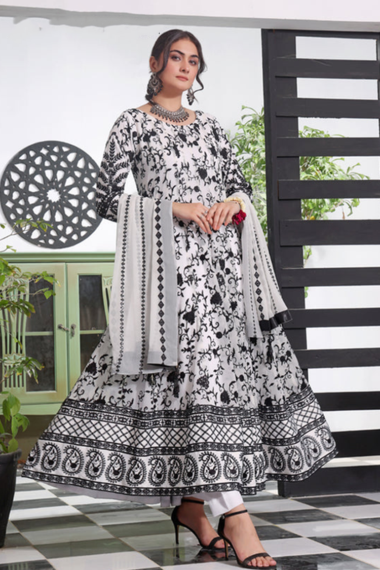 Picture of Abaan Zohan - Siyaah Collection - White & Black - Available at Raja Sahib