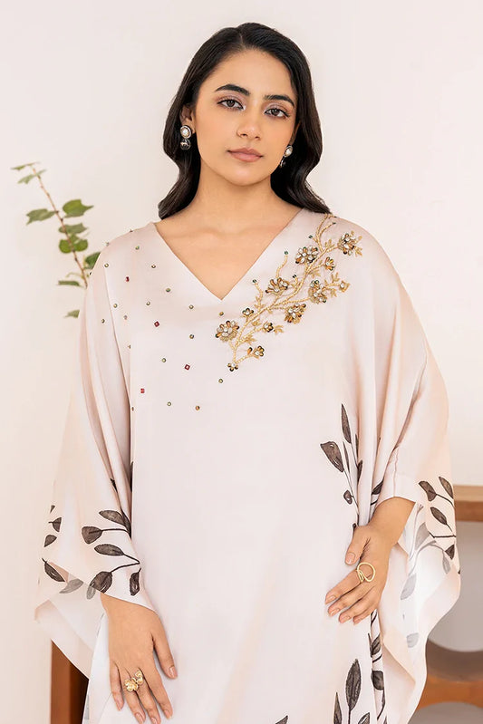 Picture of Stitch Vibes - Velora Collection - Serene Ivory Kaftan - Available at Raja Sahib