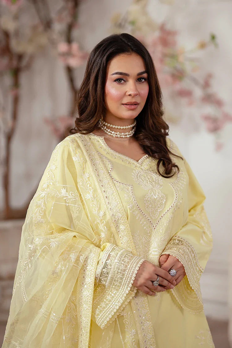 Zarlay - Gull Bahar Luxury Lawn - 3 Piece - Lemon Yellow – Raja Sahib