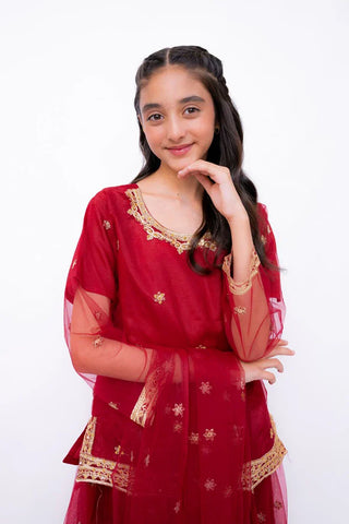 Picture of Khayat - Festive Kids Collection - 3 PC - Scarlet - Available at Raja Sahib