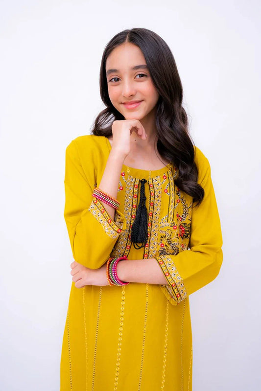 Picture of Khayat - Casual Kids Collection - 2 PC - Honey - Available at Raja Sahib