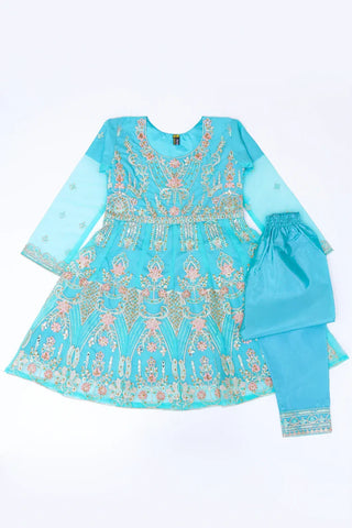 Picture of Khayat - Festive Kids Collection - 3 PC - Turquoise - Available at Raja Sahib