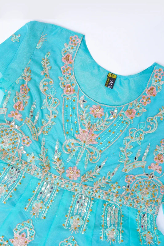 Picture of Khayat - Festive Kids Collection - 3 PC - Turquoise - Available at Raja Sahib