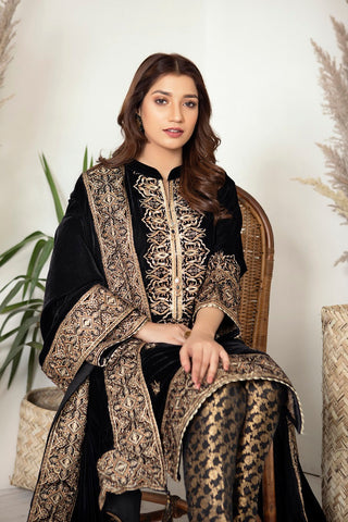 Fancy Embroidered Formal Wear 3 Piece Suit - VJQ285