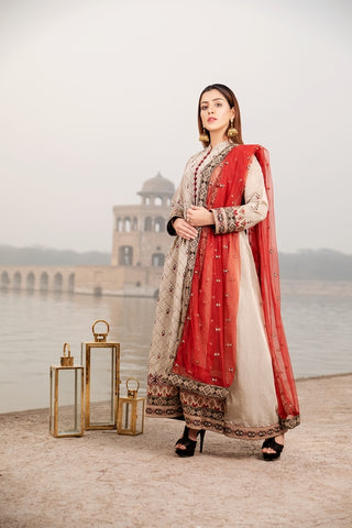 Fancy Embroidered Formal Wear 3 Piece Suit - VJQ298