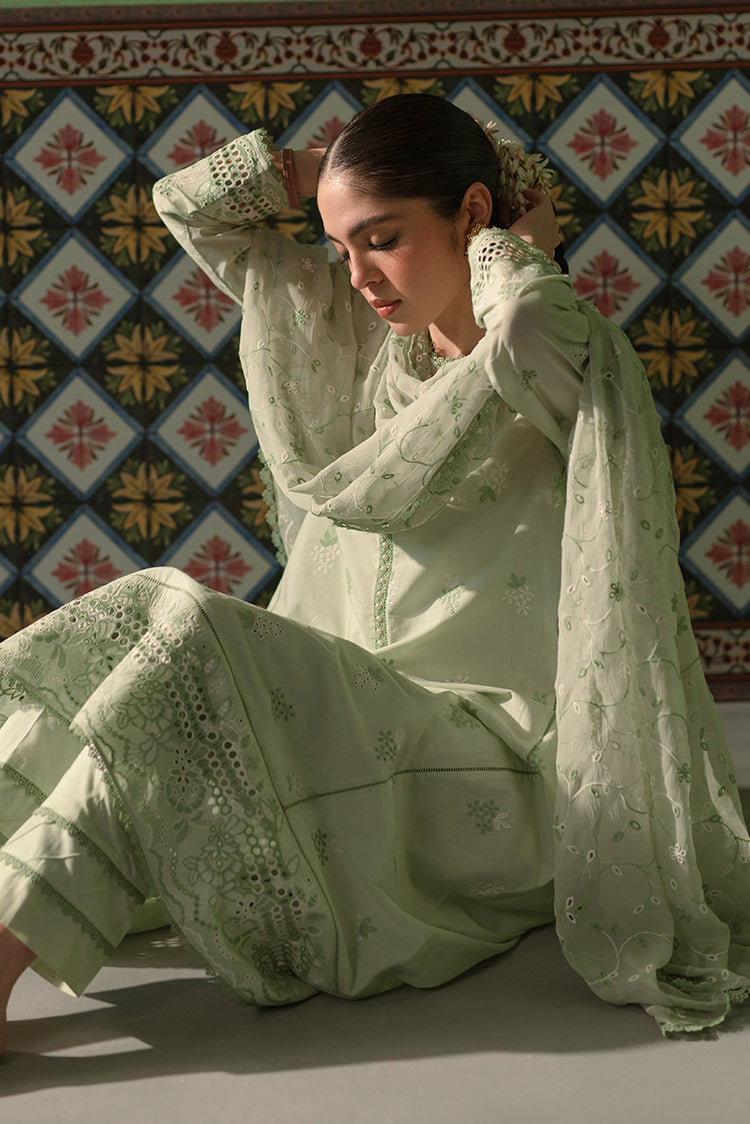 Picture of Cross Stitch - 3 Piece Chikankari Lawn Collection - Icy Mint - Available at Raja Sahib