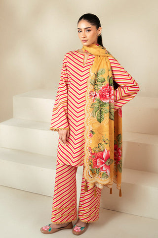 Daily Unstitched Lawn Collection - Golden Rosado