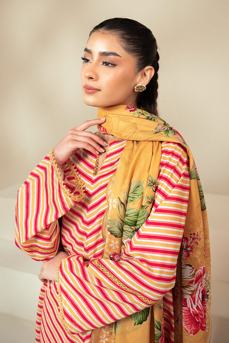 Picture of Cross Stitch - Daily Unstitched Lawn Collection - Golden Rosado - Available at Raja Sahib