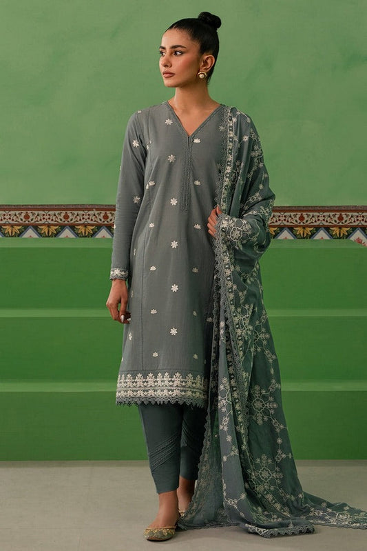 Picture of Cross Stitch - Mahiri Embroidered Lawn Collection - Dusty Granite - Available at Raja Sahib