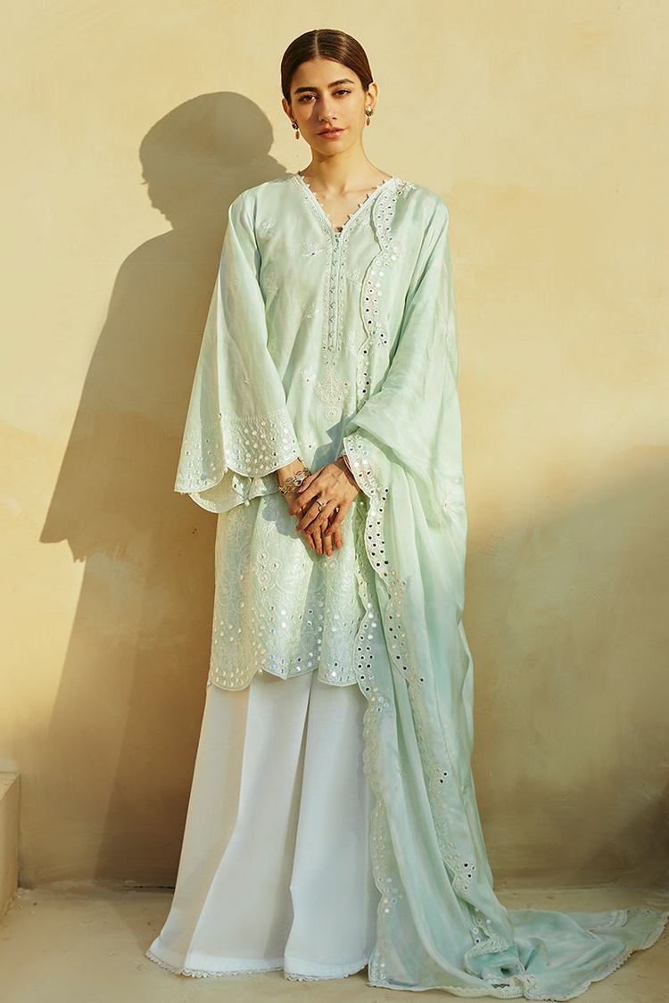 Picture of Cross Stitch - Unstitched Premium Lawn Collection - Whisper Mint - Available at Raja Sahib