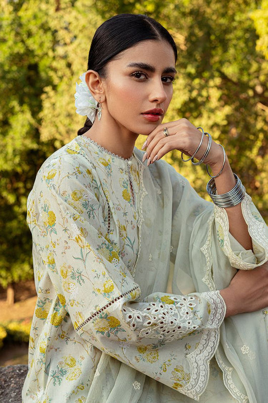 Picture of Cross Stitch - Unstitched Premium Lawn Collection - Lime Primrose - Available at Raja Sahib