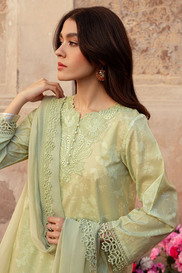 Picture of Cross Stitch - Unstitched Premium Lawn Collection - Misted Green - Available at Raja Sahib