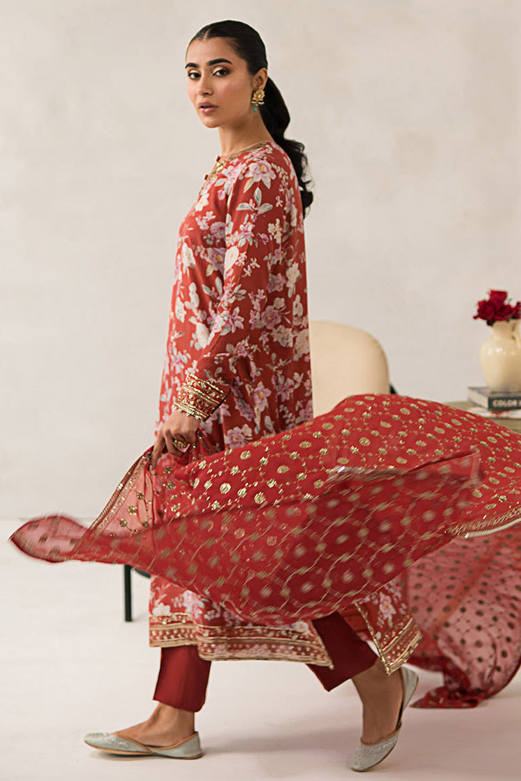 Picture of Cross Stitch - Unstitched Luxury Lawn Collection - Crimson Glow - Available at Raja Sahib