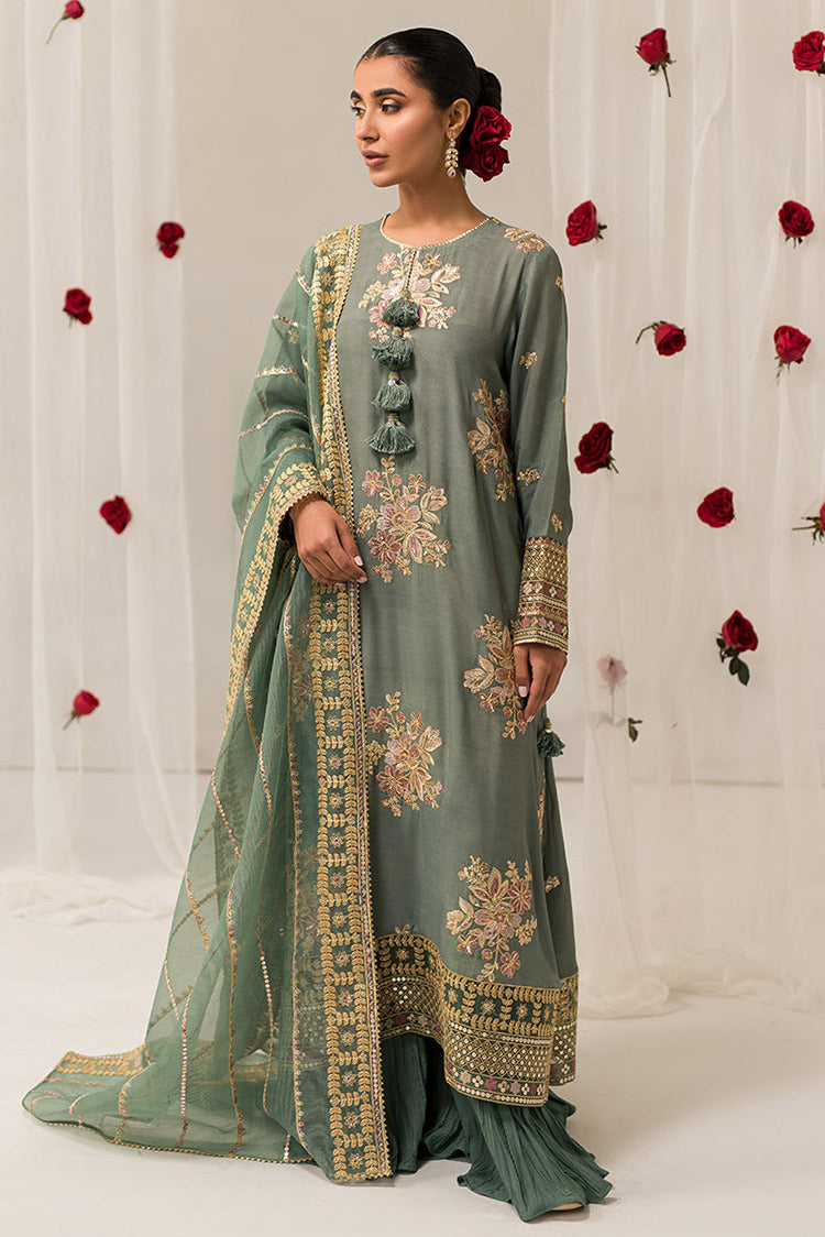 Picture of Cross Stitch - Unstitched Luxury Lawn Collection - Garland Sage - Available at Raja Sahib