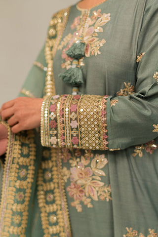 Picture of Cross Stitch - Unstitched Luxury Lawn Collection - Garland Sage - Available at Raja Sahib