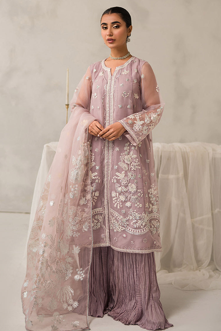 Picture of Cross Stitch - Unstitched Luxury Lawn Collection - Mauve Somber - Available at Raja Sahib