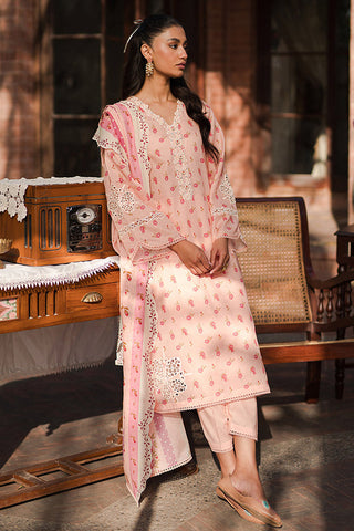 Unstitched Eid Lawn Collection - Peach Glam