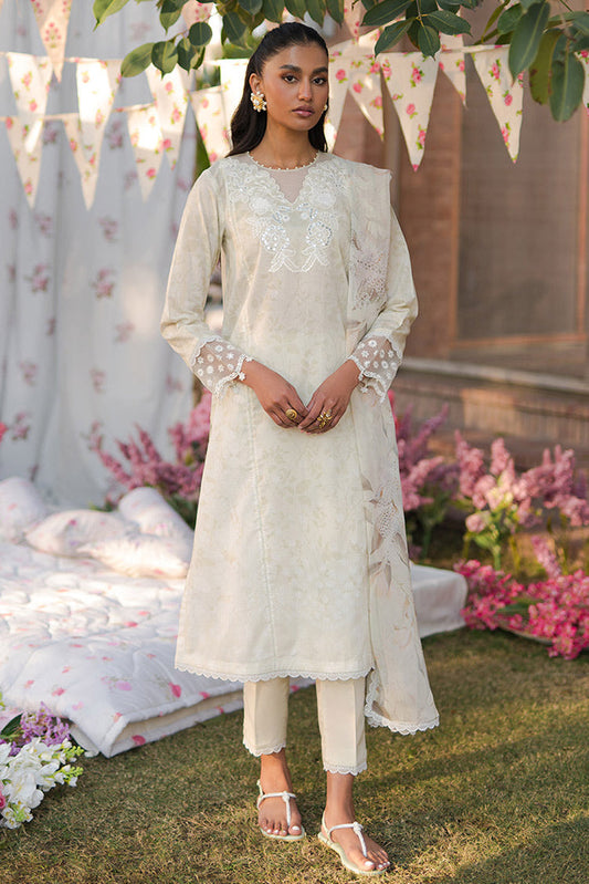 Picture of Cross Stitch - Unstitched Eid Lawn Collection - Whispering White - Available at Raja Sahib