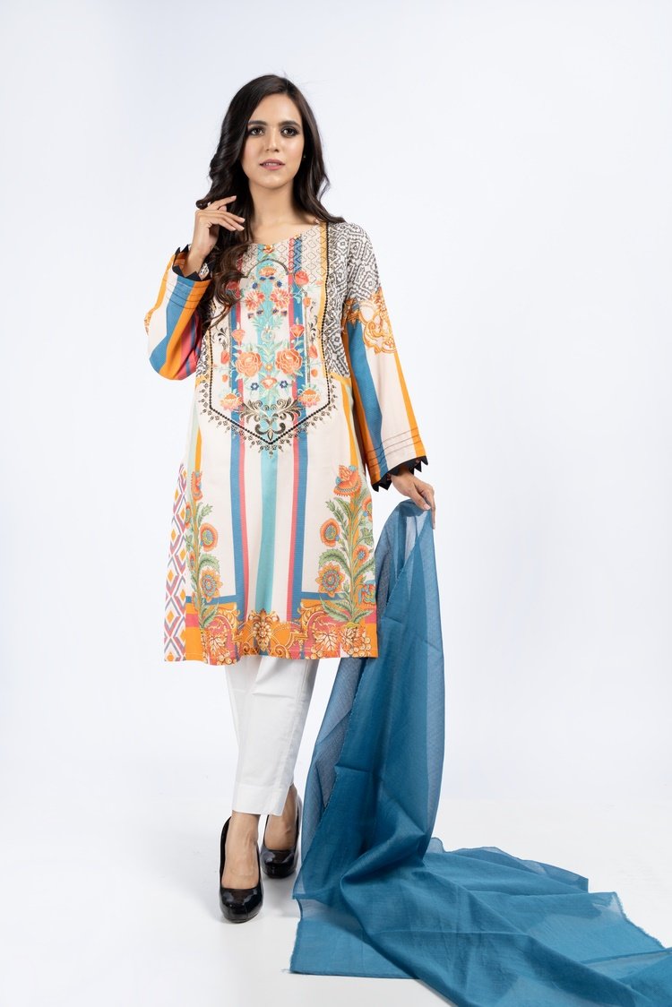 Picture of Printed & Embroidered Lawn Suit - ARN1806 - Available at Raja Sahib