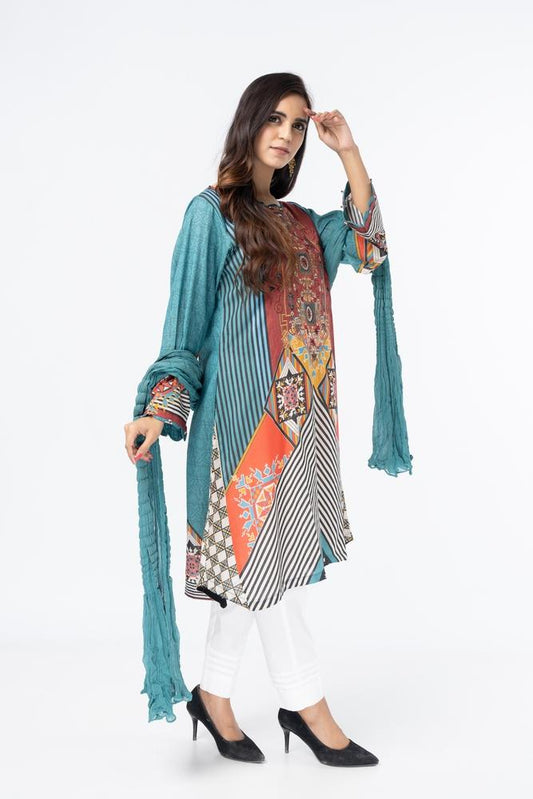 Picture of Printed & Embroidered Lawn Suit - ARN1999 - Available at Raja Sahib