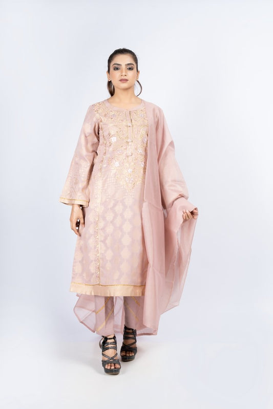 Picture of Embroidered Jacquard Broshia Lawn Formal Wear Suit - ARN2188 - Available at Raja Sahib