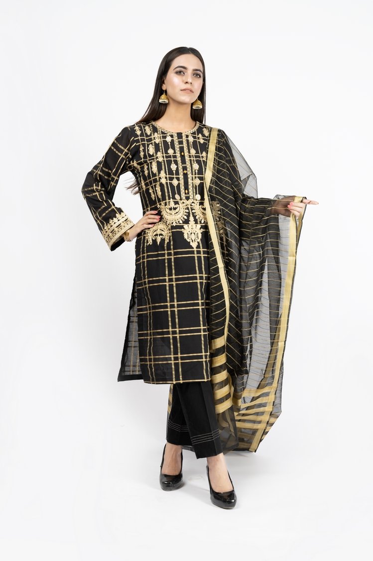 Picture of Embroidered Jacquard Suit - ARN2189 - Available at Raja Sahib