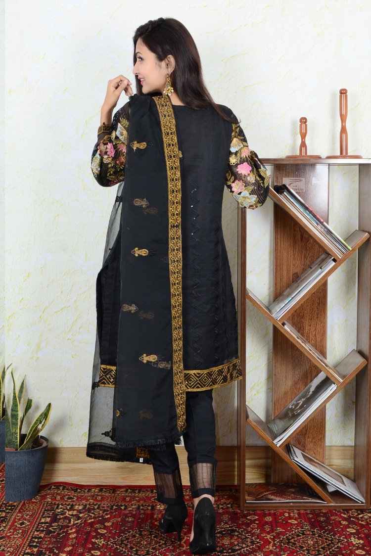 Picture of Ellena - Fancy Embroidered Formal Wear 3 Piece Suit - VJQ218 - Available at Raja Sahib