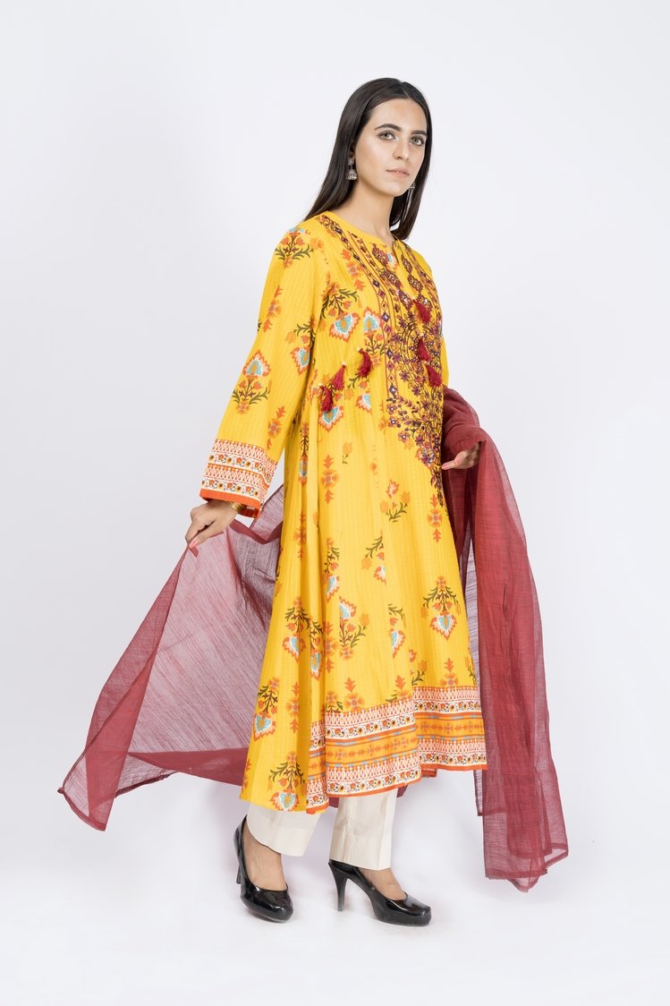 Picture of Printed & Embroidered Lawn Suit - ARN2196 - Available at Raja Sahib