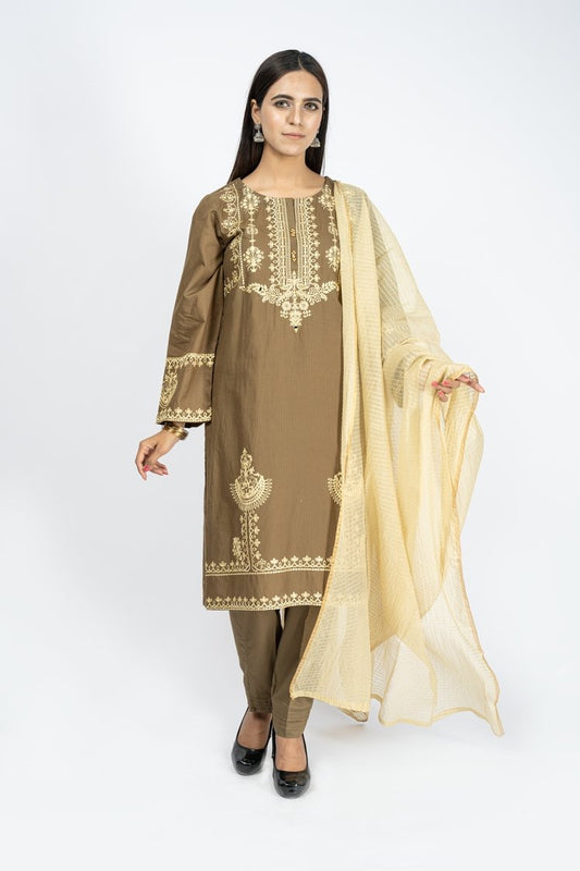 Picture of Embroidered Jacquard Suit - ARN2216 - Available at Raja Sahib