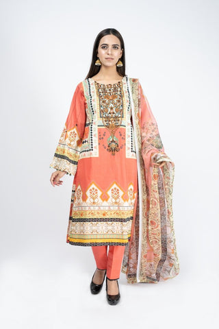 Printed & Embroidered Lawn Suit - ARN2221