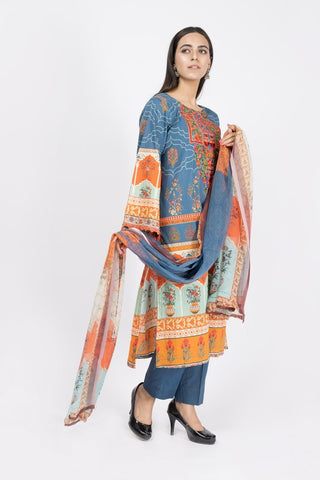Printed & Embroidered Lawn Suit - ARN2225