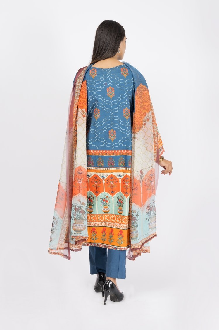 Picture of Printed & Embroidered Lawn Suit - ARN2225 - Available at Raja Sahib