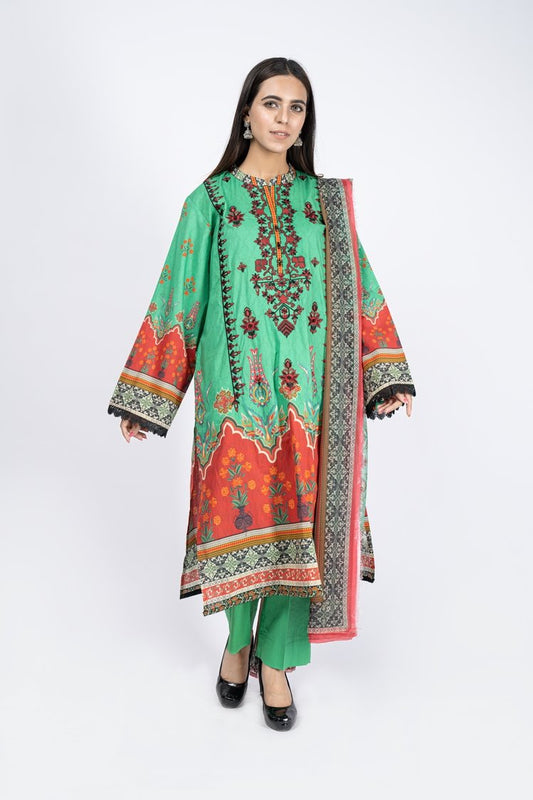 Picture of Printed & Embroidered Lawn Suit - ARN2229 - Available at Raja Sahib