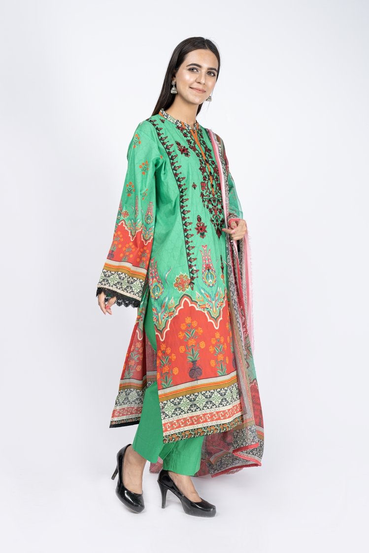 Picture of Printed & Embroidered Lawn Suit - ARN2229 - Available at Raja Sahib