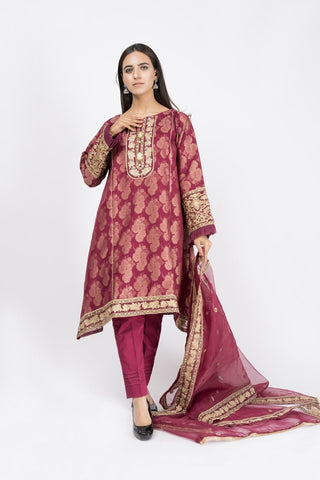 Embroidered Jacquard Suit - ARN275