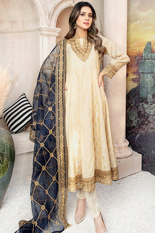 Picture of 3-PC Stitched Jacquard Suit - Available at Raja Sahib