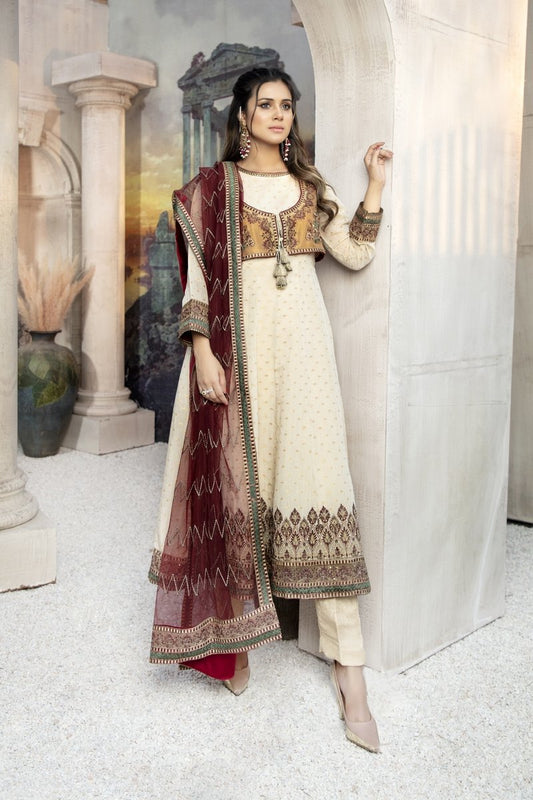 Picture of Ellena - Fancy Embroidered Formal Wear 3 Piece Suit - VJQ282 - Available at Raja Sahib