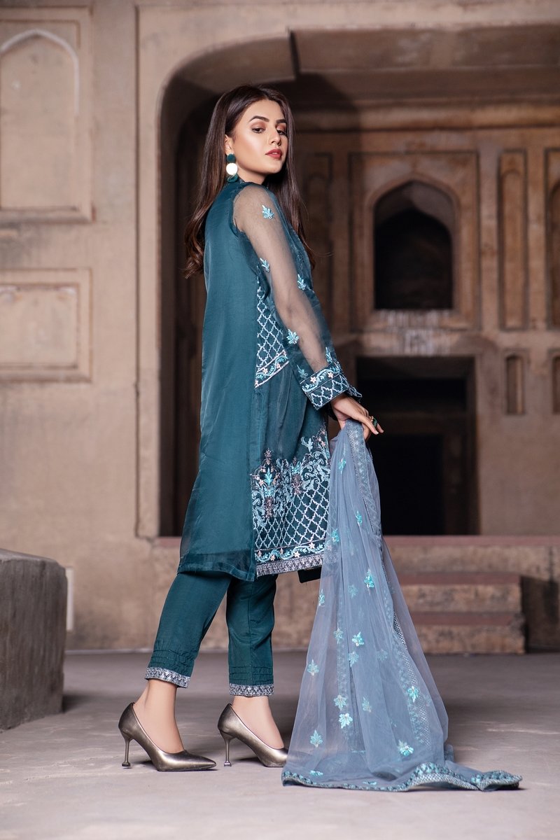 Picture of Ellena - Fancy Embroidered Formal Wear 3 Piece Suit - VJQ300 - Available at Raja Sahib