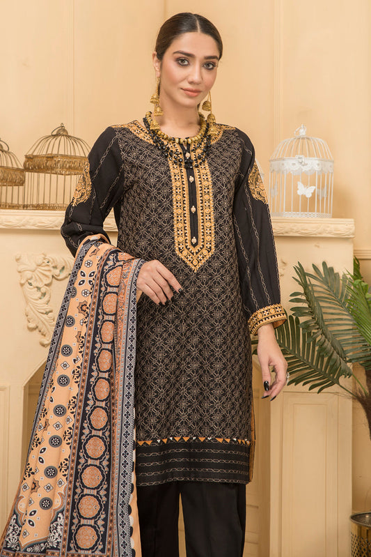 Picture of Ellena - Embroidered Khaddar 3-PC Suit - Available at Raja Sahib