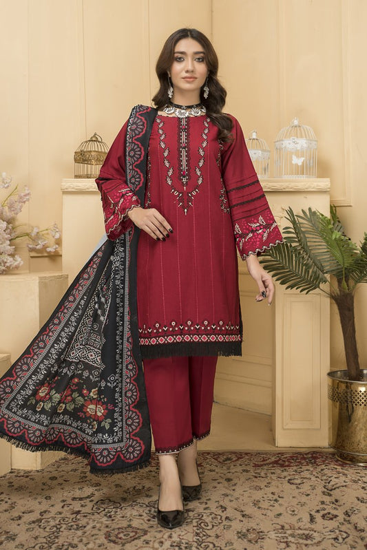 Picture of Ellena - Embroidered Khaddar 3-PC Suit - Available at Raja Sahib