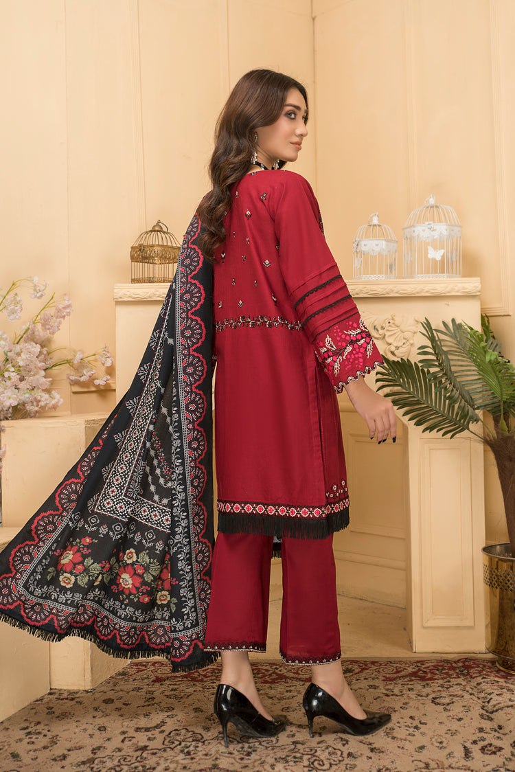 Picture of Ellena - Embroidered Khaddar 3-PC Suit - Available at Raja Sahib