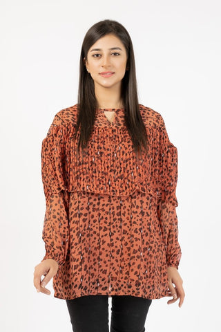 Georgette Lace Sleeve Top